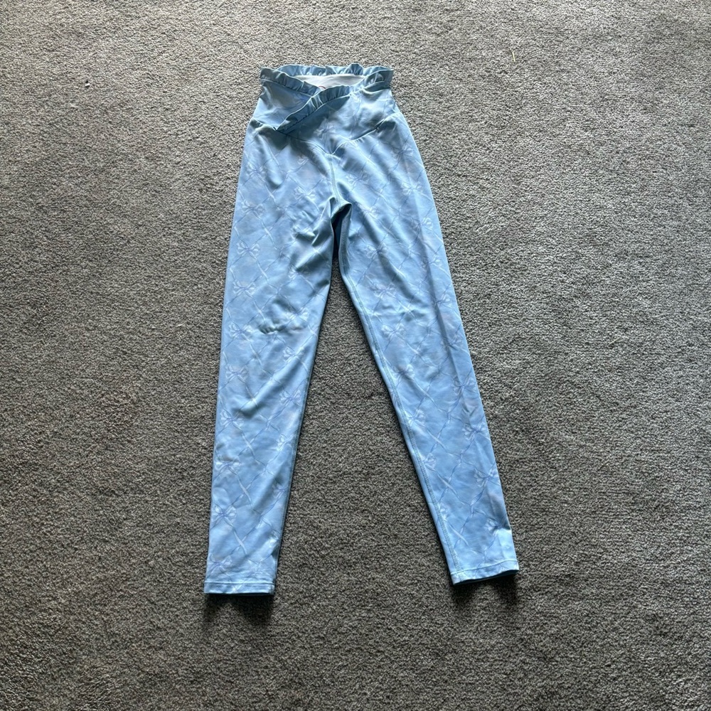 LoveShackFancy Light Blue Floral Print Leggings